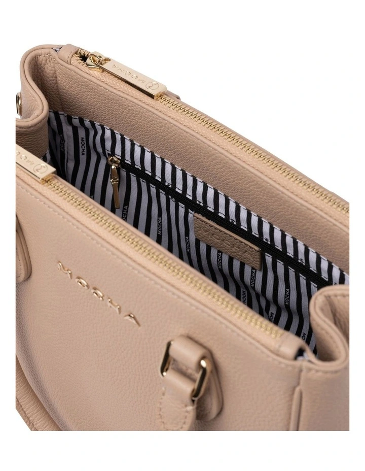 Mocha Whitney Leather Tote In Sand 5 Mocha Whitney Leather Tote In Sand - Image 3