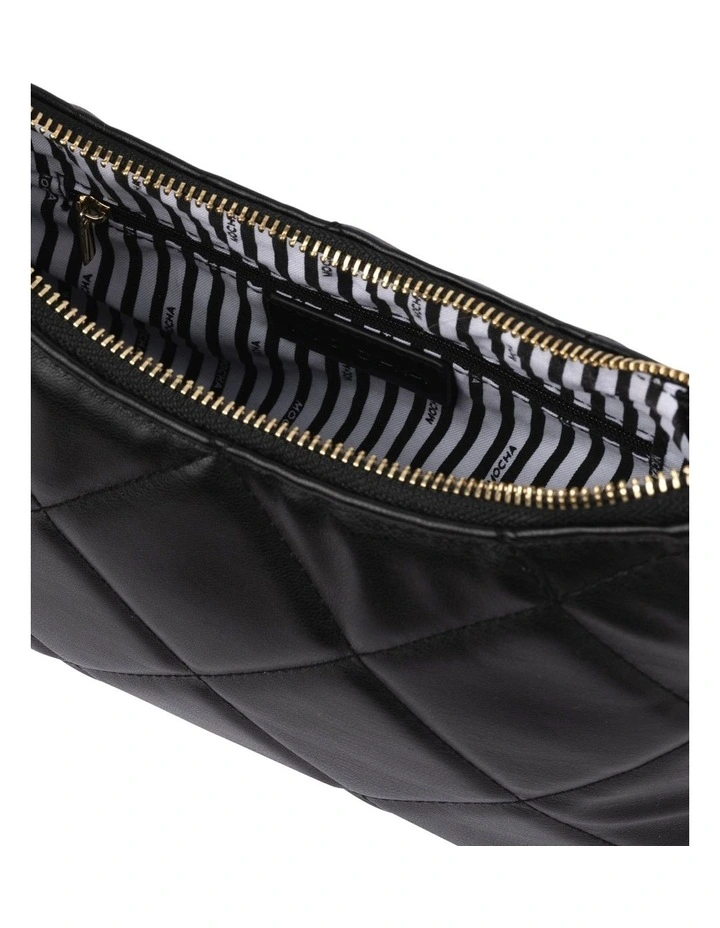 Mocha Dina Quilted Chain Crossbody Bag In Black 5 Mocha Dina Quilted Chain Crossbody Bag In Black - Image 3