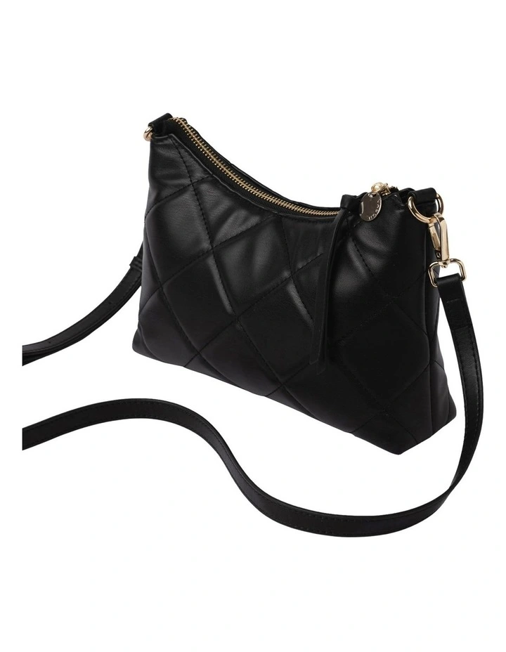 Mocha Dina Quilted Chain Crossbody Bag In Black 7 Mocha Dina Quilted Chain Crossbody Bag In Black - Image 5