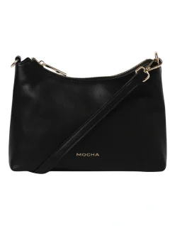Mocha Heidi Chain Crossbody Bag In Black