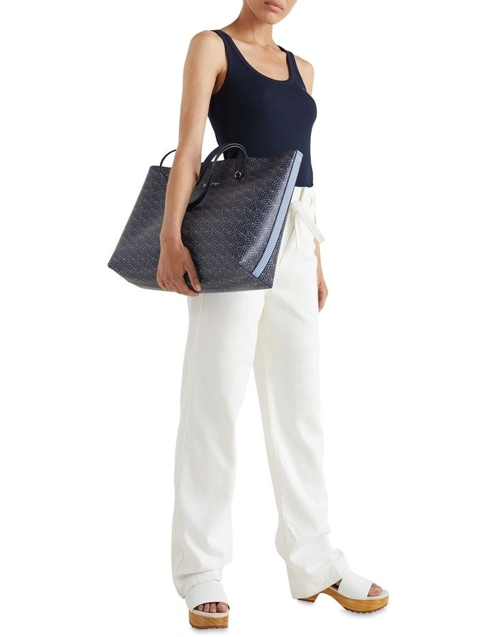 Tommy Hilfiger Iconic Monogram Print Tote Bag In Desert Sky 4 Tommy Hilfiger Iconic Monogram Print Tote Bag In Desert Sky - Image 2