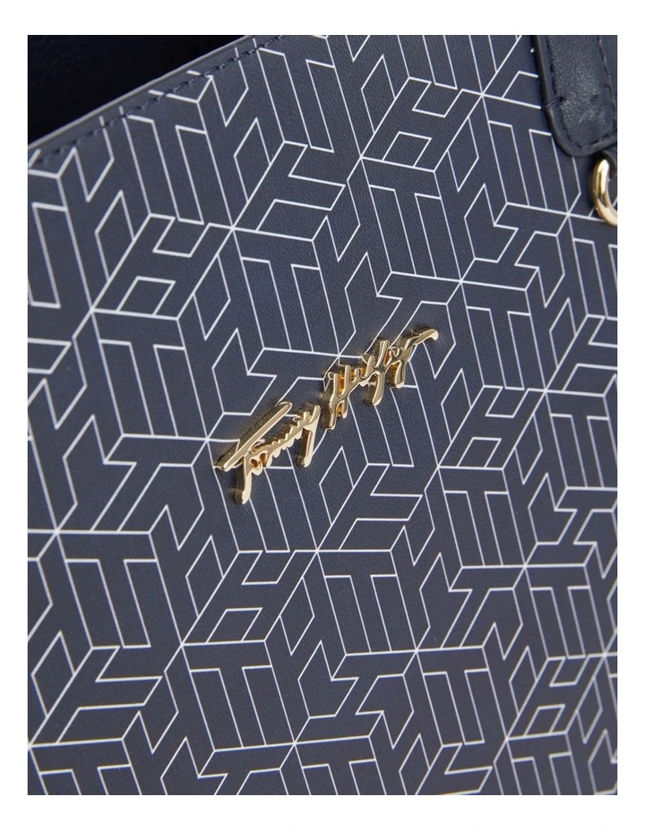 Tommy Hilfiger Iconic Monogram Print Tote Bag In Desert Sky 6 Tommy Hilfiger Iconic Monogram Print Tote Bag In Desert Sky - Image 4