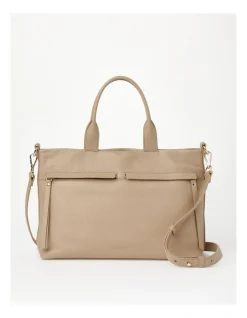 Trent Nathan Tanya Zip Top Tote Bag In Oatmeal