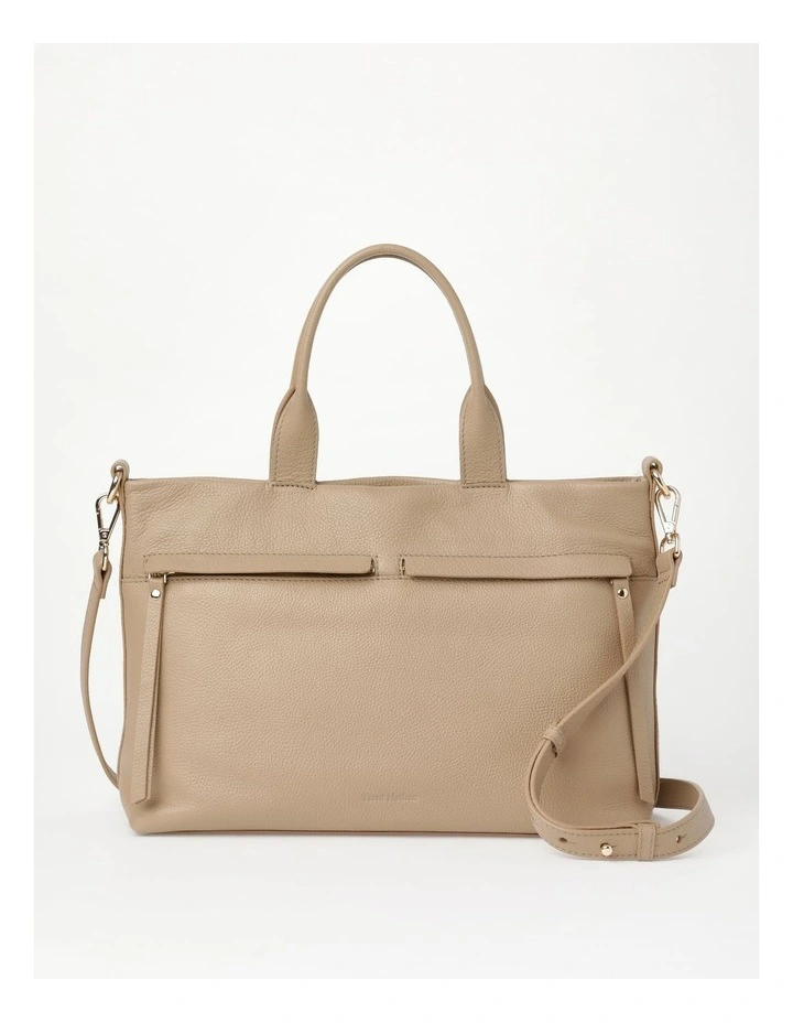 Trent Nathan Tanya Zip Top Tote Bag In Oatmeal 3 Trent Nathan Tanya Zip Top Tote Bag In Oatmeal