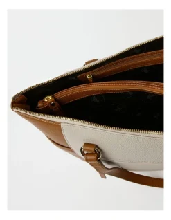Trent Nathan Alana Zip Top Tote Bag In Combo Brown -Mocha shop 917439850 5 1 720x928