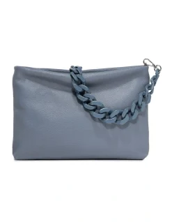 Gianni Chiarini Brenda Soft Blue Zip Top Crossbody Bag