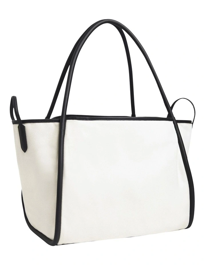 Calvin Klein Resort Refibra Sand Zip Top Tote Bag In White 4 Calvin Klein Resort Refibra Sand Zip Top Tote Bag In White - Image 2