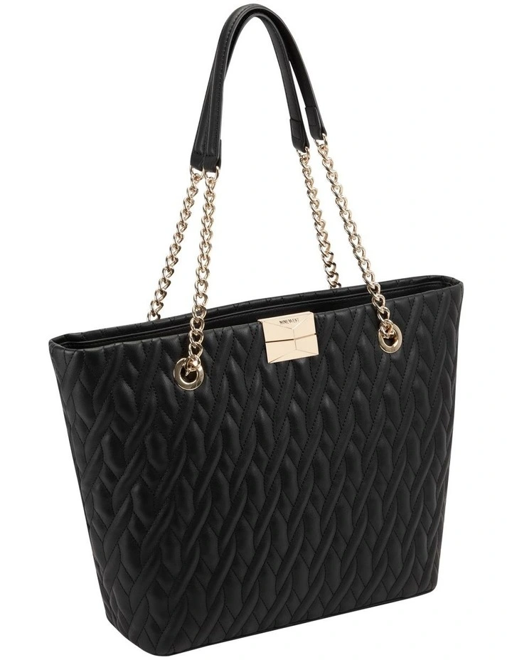 Nine West Gracelyn Black Zip Top Tote Bag 5 Nine West Gracelyn Black Zip Top Tote Bag - Image 3