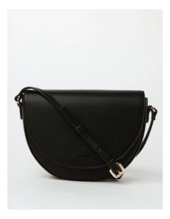 Basque Erica Saddle Crossbody Bag In Black