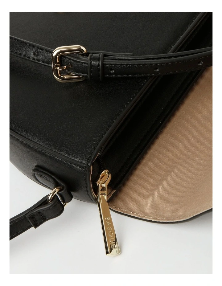 Basque Erica Saddle Crossbody Bag In Black 6 Basque Erica Saddle Crossbody Bag In Black - Image 4