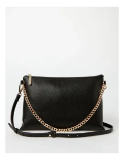 Basque Kiera Multi Gusset Shoulder Bag In Black