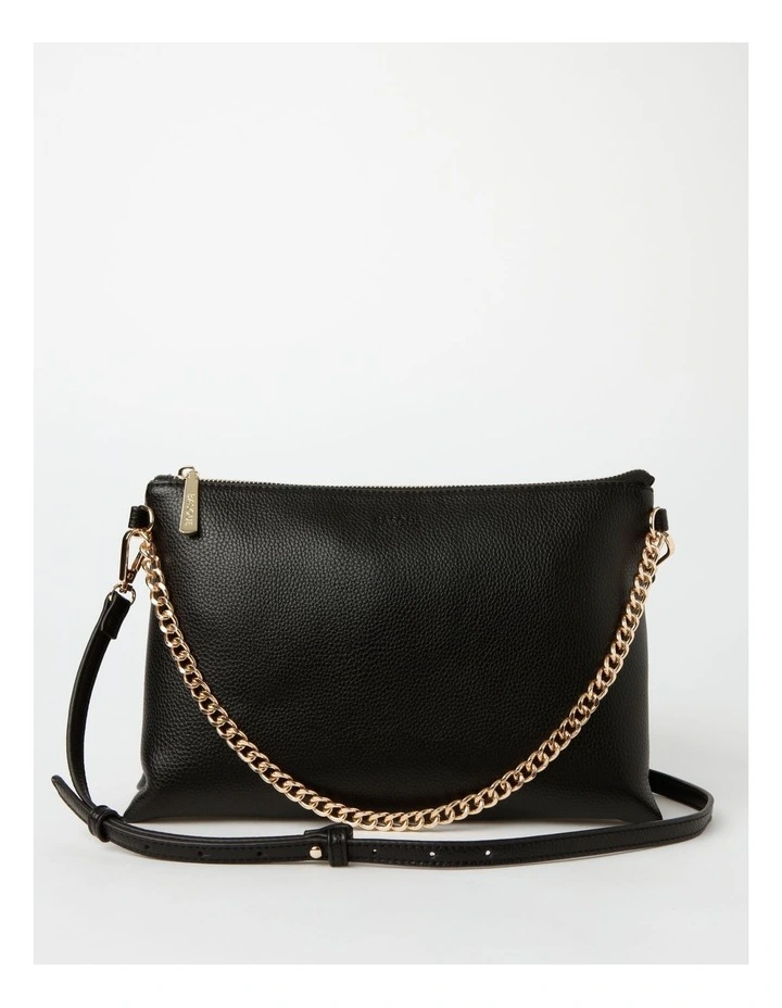 Basque Kiera Multi Gusset Shoulder Bag In Black 3 Basque Kiera Multi Gusset Shoulder Bag In Black