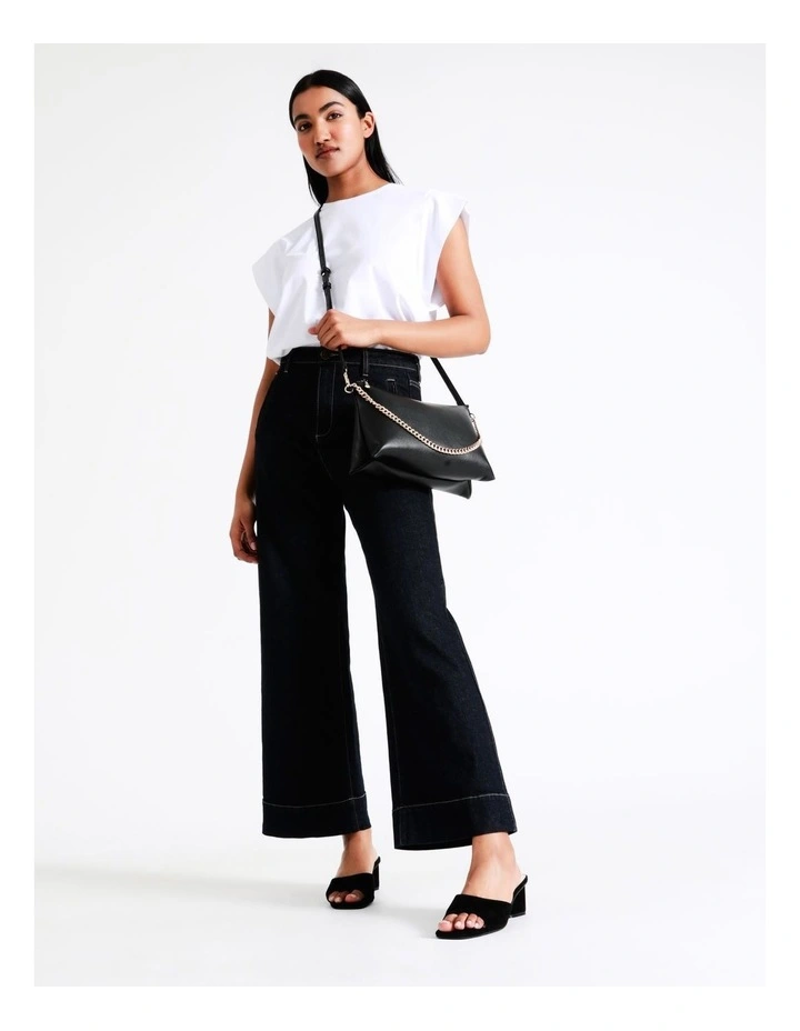 Basque Kiera Multi Gusset Shoulder Bag In Black 6 Basque Kiera Multi Gusset Shoulder Bag In Black - Image 4