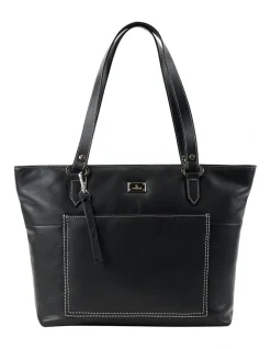 Cellini Sierra Zip Top Tote Bag In Black