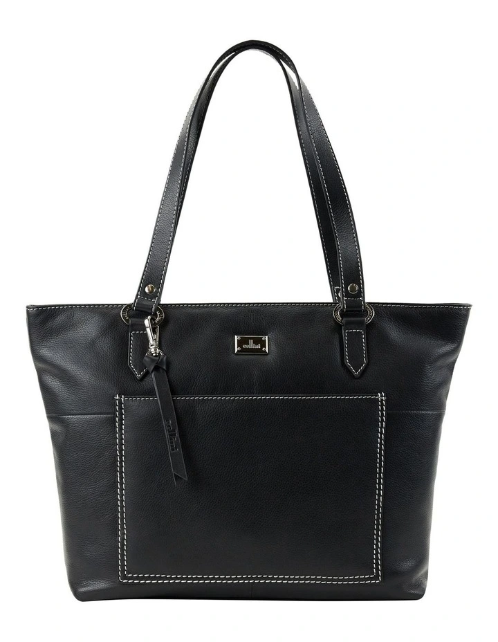 Cellini Sierra Zip Top Tote Bag In Black 3 Cellini Sierra Zip Top Tote Bag In Black