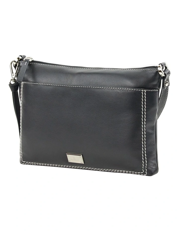 Cellini Sierra Zip Top Crossbody Bag In Black 4 Cellini Sierra Zip Top Crossbody Bag In Black - Image 2