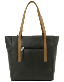 Cellini Vienna Leather Tote Bag In Black/Tan -Mocha shop 921566170 3 720x928