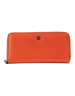 Cellini Dover Zip Around Wallet In Orange