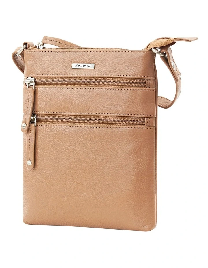 Joan Weisz Zip Top Crossbody Bag In Camel 4 Joan Weisz Zip Top Crossbody Bag In Camel - Image 2