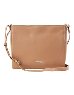 Joan Weisz Atlantis Zip Top Crossbody Bag In Camel