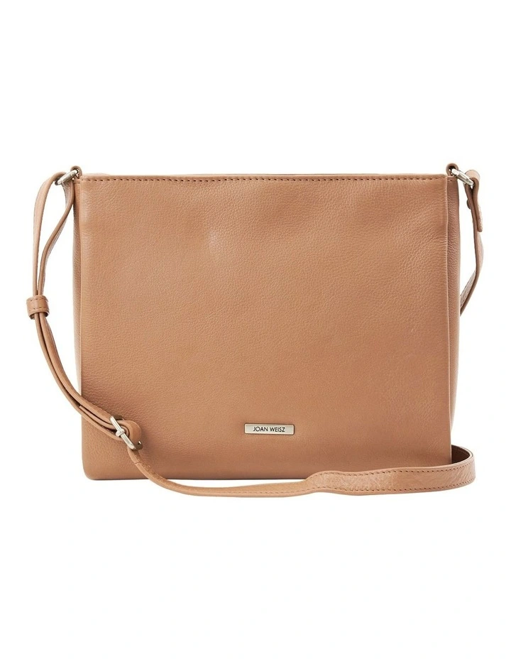 Joan Weisz Atlantis Zip Top Crossbody Bag In Camel 3 Joan Weisz Atlantis Zip Top Crossbody Bag In Camel