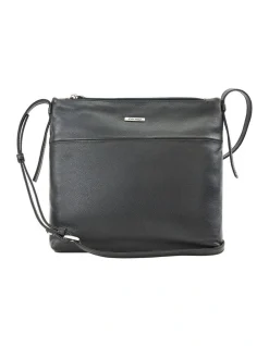 Joan Weisz Dash Zip Top Crossbody Bag In Black