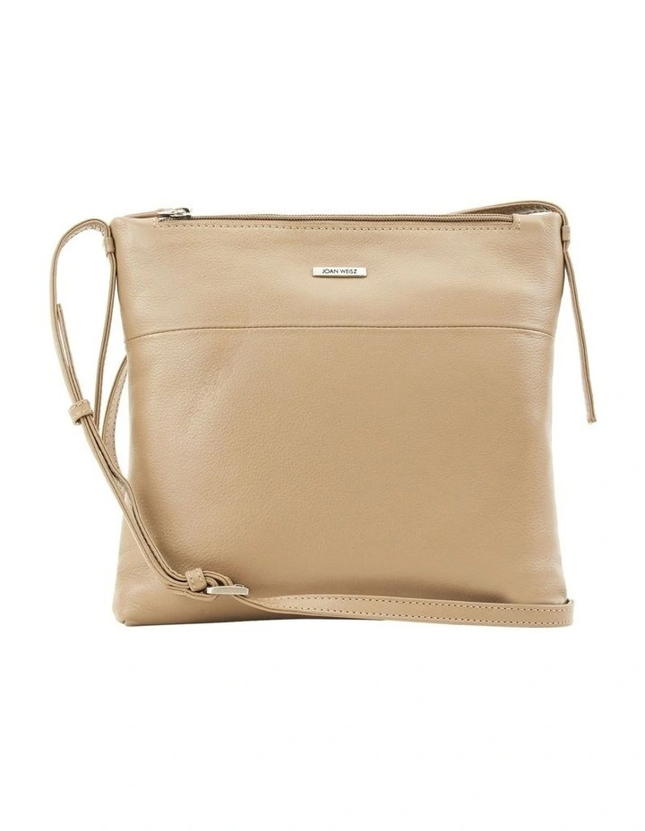 Joan Weisz Dash Zip Top Crossbody Bag In Taupe 3 Joan Weisz Dash Zip Top Crossbody Bag In Taupe