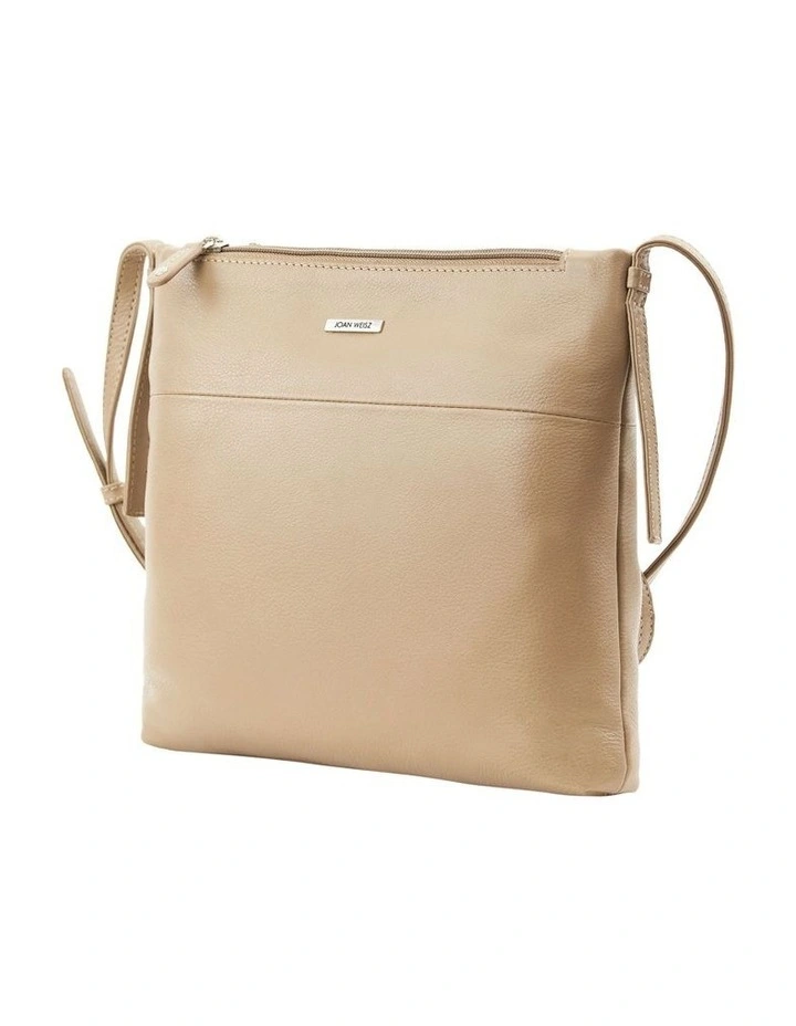 Joan Weisz Dash Zip Top Crossbody Bag In Taupe 4 Joan Weisz Dash Zip Top Crossbody Bag In Taupe - Image 2