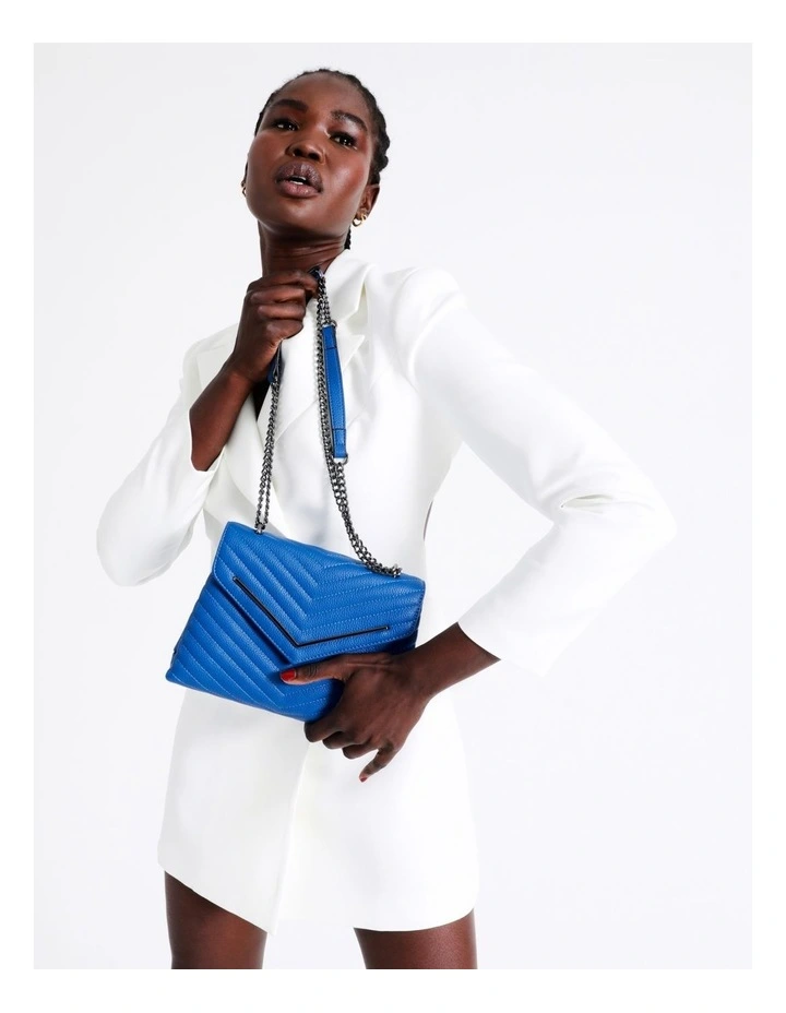 Wayne Cooper Elena Flapover Shoulder Bag In Blue 6 Wayne Cooper Elena Flapover Shoulder Bag In Blue - Image 4