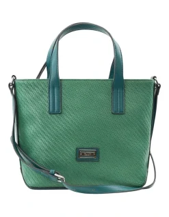 Cellini Sport Holly Zip Top Satchel Bag In Green