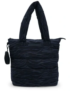 X Y Active Quilted Tote Bag In Black