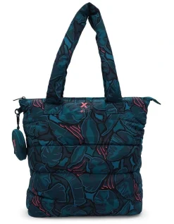 X Y Active Quilted Tote Bag In Forest Green
