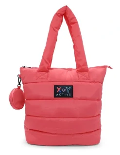 X Y Active Quilted Tote Bag In Pink