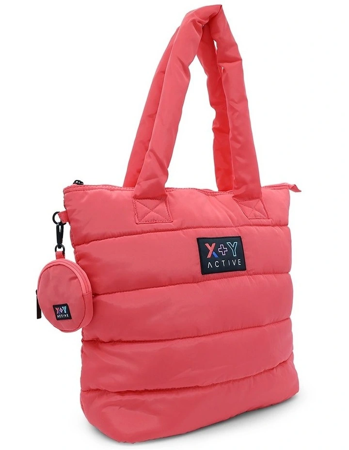 X Y Active Quilted Tote Bag In Pink 4 X Y Active Quilted Tote Bag In Pink - Image 2