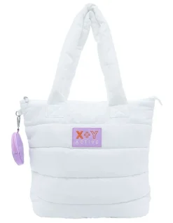 X Y Active Quilted Tote Bag In White