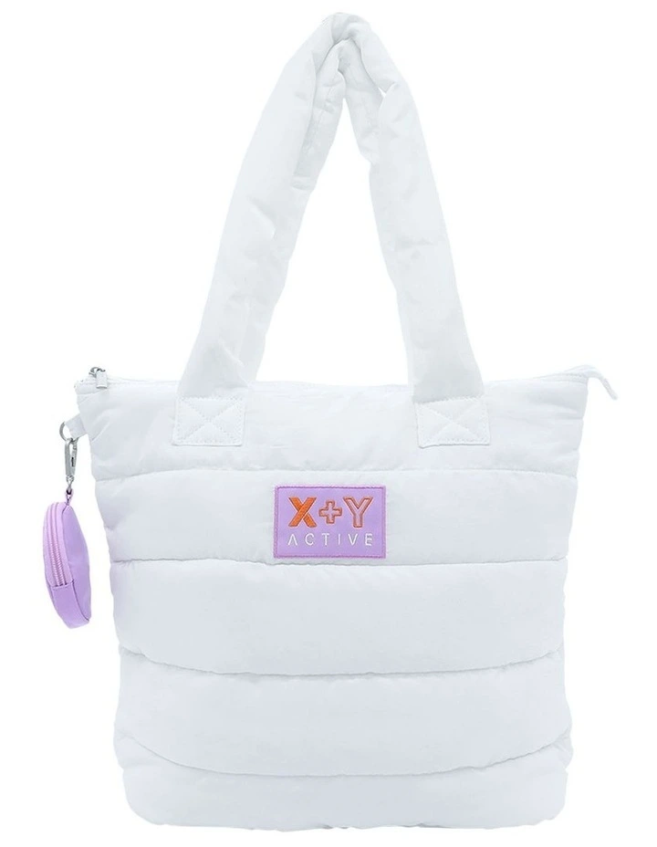 X Y Active Quilted Tote Bag In White 3 X Y Active Quilted Tote Bag In White