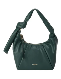 Nine West Doris Zip Top Hobo Bag In Bottle Green