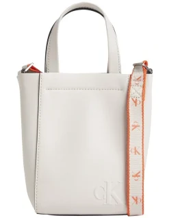 Calvin Klein Jeans Faux Leather Ultralight Tote Bag In White