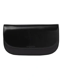 Mocha Monique Leather Crossbody Bag In Black