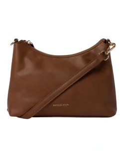 Mocha Heidi Chain Crossbody Bag In Brown
