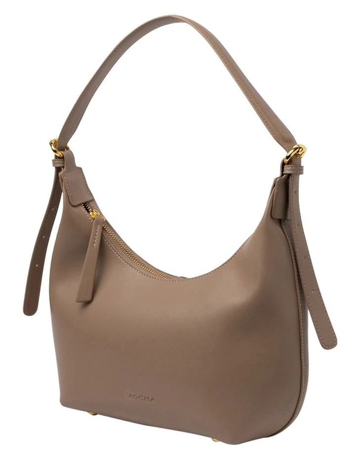 Mocha Amina Leather Hobo Bag In Beige 6 Mocha Amina Leather Hobo Bag In Beige - Image 4