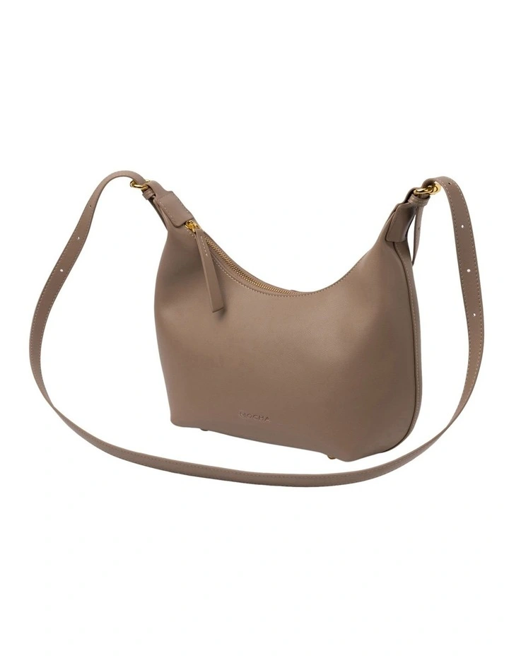 Mocha Amina Leather Hobo Bag In Beige 7 Mocha Amina Leather Hobo Bag In Beige - Image 5