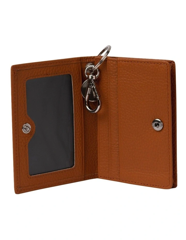 Mocha Leather Card Case With Keyring In Tan 5 Mocha Leather Card Case With Keyring In Tan - Image 3