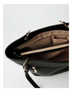 Basque Ajay Zip Top Tote Bag In Black -Mocha shop 928346050 6 720x928