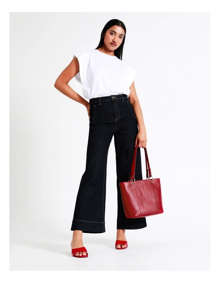 Basque Ajay Zip Top Tote Bag In Red 4 Basque Ajay Zip Top Tote Bag In Red - Image 2