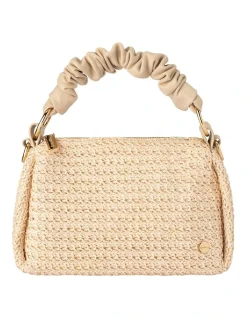 Olga Berg Gypsy Top Handle Crossbody Bag In Natural