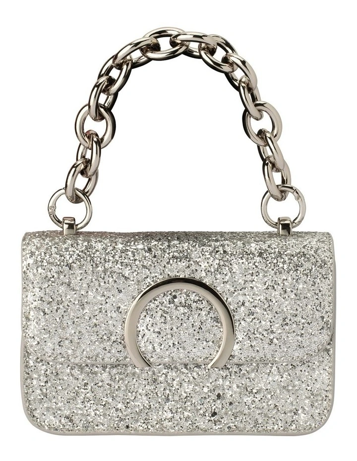 Olga Berg Lidia Top Handle Crossbody Bag In Silver 3 Olga Berg Lidia Top Handle Crossbody Bag In Silver