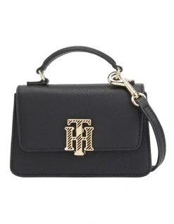 Tommy Hilfiger Small Monogram Crossover Bag In Black