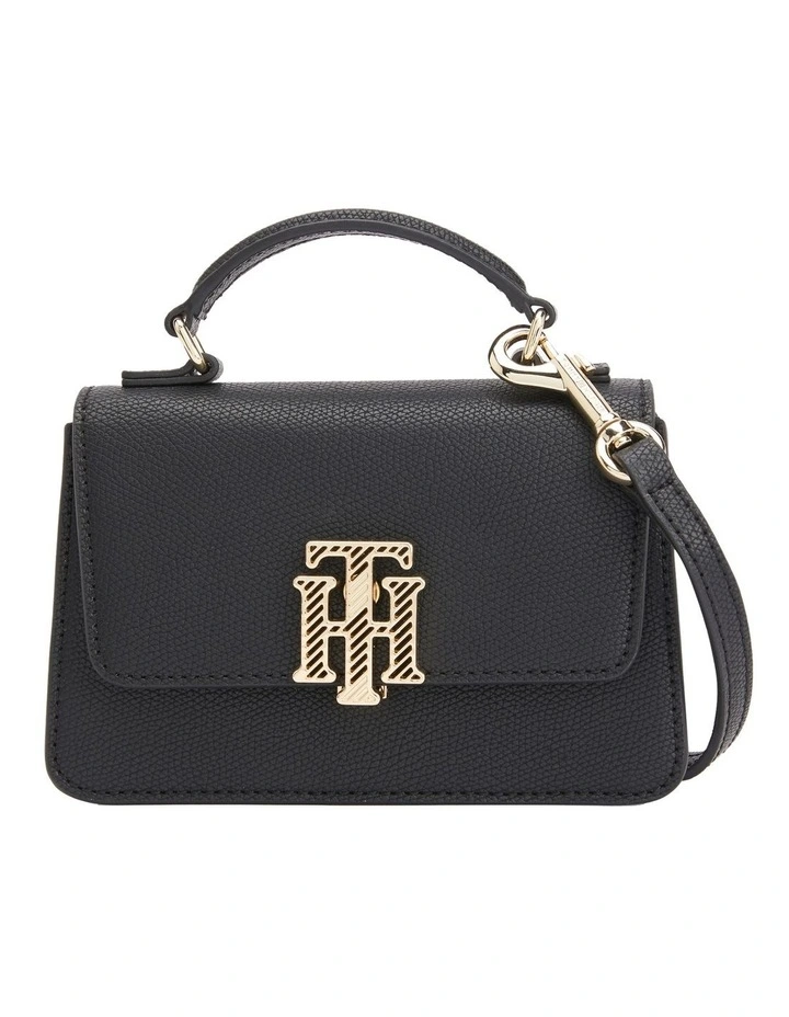 Tommy Hilfiger Small Monogram Crossover Bag In Black 3 Tommy Hilfiger Small Monogram Crossover Bag In Black