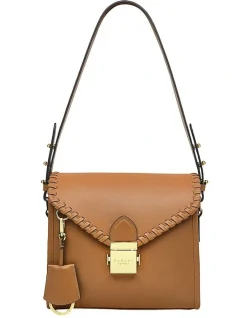 Radley Loaf Lane Crafted Small Flapover Shoulder Bag In Tan